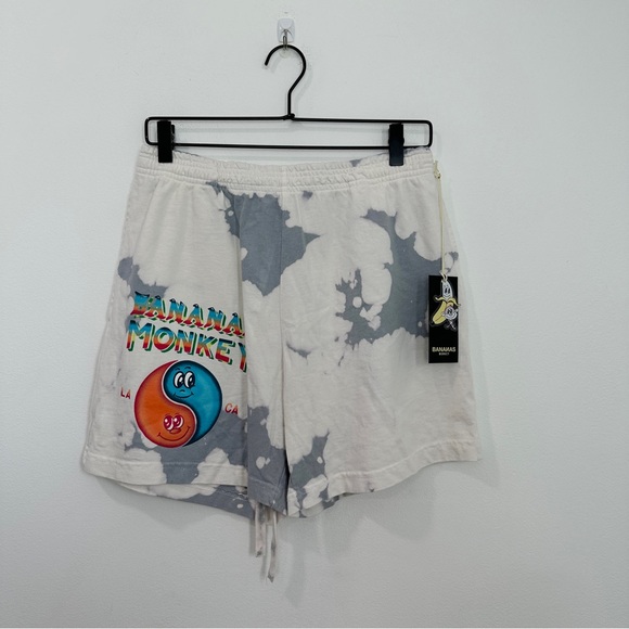 Bananas Monkey Off The Wall Shorts NWT Tie Die Yin Yang Unisex Shorts Medium - Picture 1 of 5
